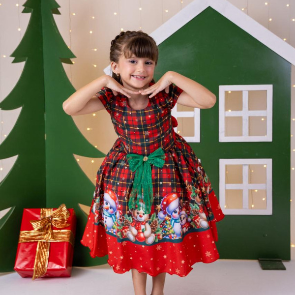 Vestido Marie Magia De Natal Vermelho