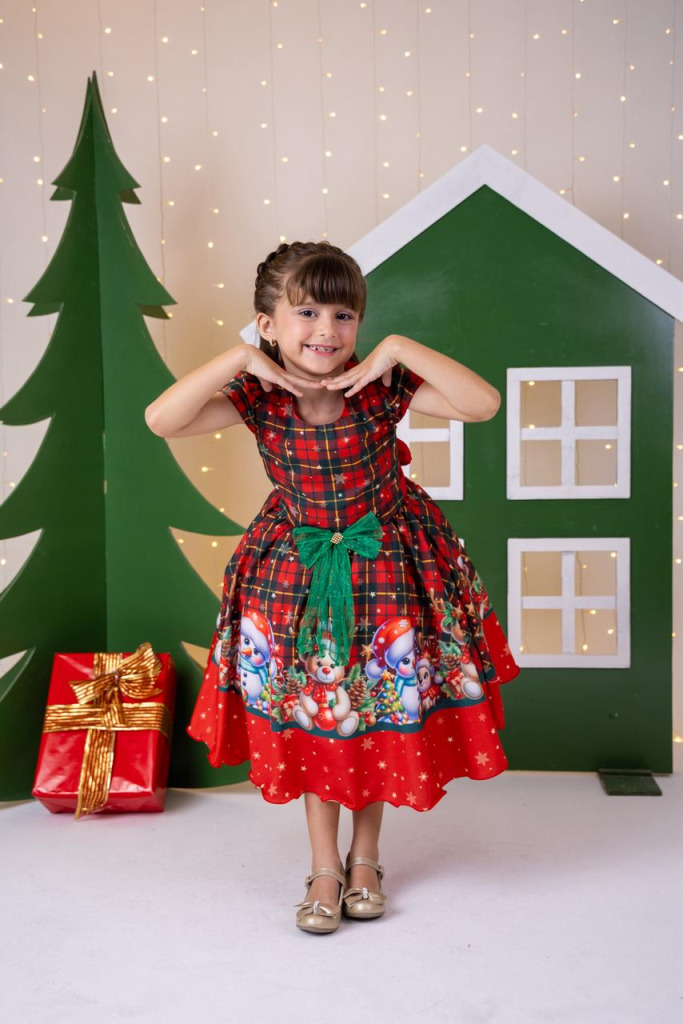 Vestido Marie Magia De Natal Vermelho