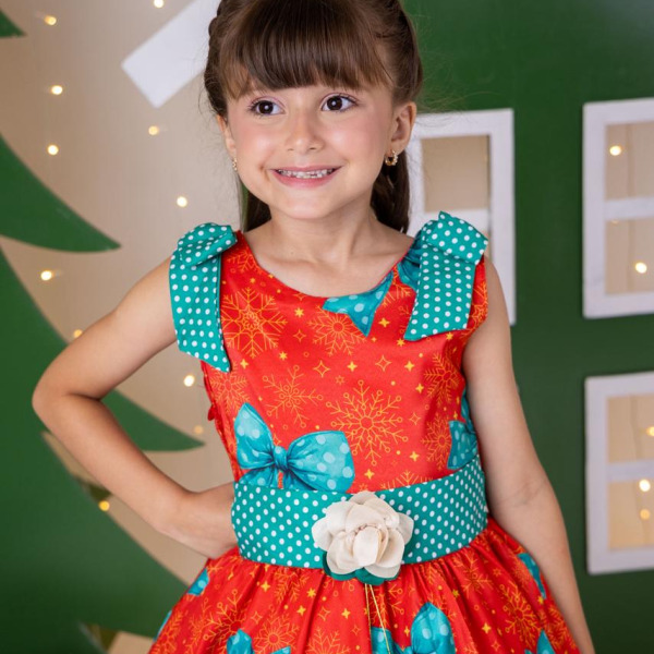 Vestido Marie Alegria de Natal Vermelho