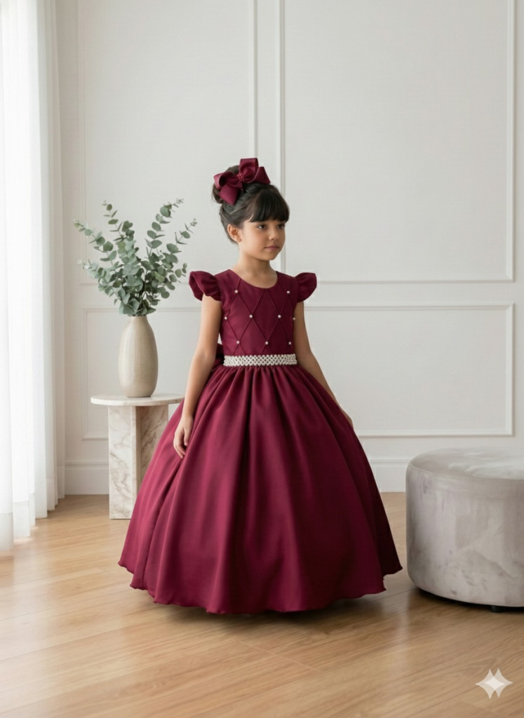 Vestido Ysa Kids Ariane Longo Marsala