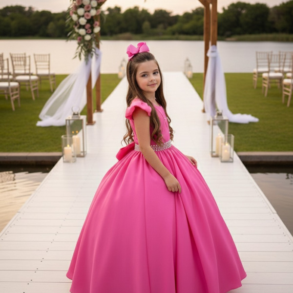 Vestido Ysa Kids Ariane Longo Rosa Chiclete