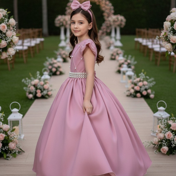 Vestido Ysa Kids Ariane Longo Rosê