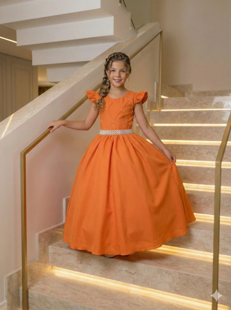 Vestido Ysa Kids Ariane Longo Terracota