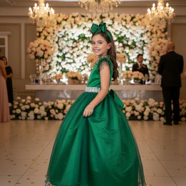 Vestido Marie Longo Amanda Verde Bandeira