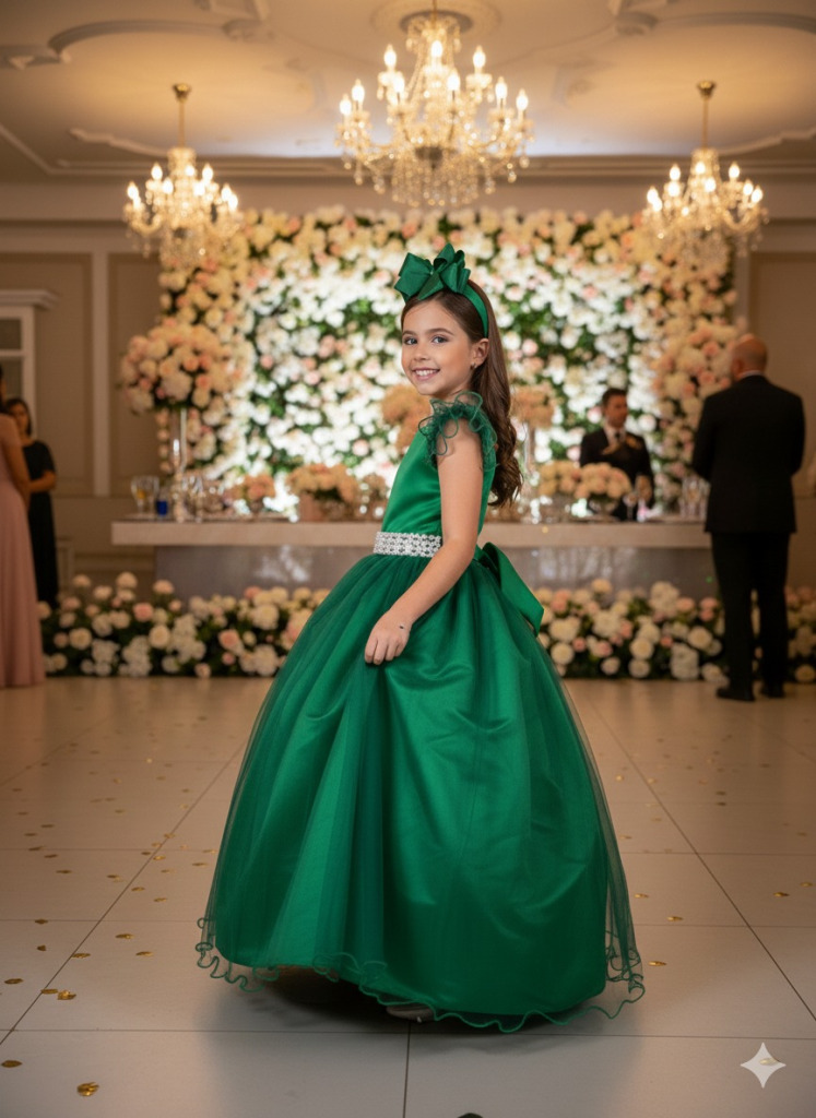 Vestido Marie Longo Amanda Verde Bandeira