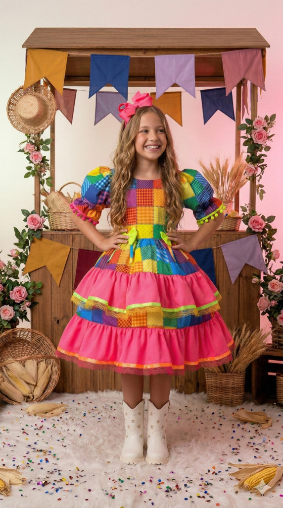 Vestido Junino Banana Club Luxo Rubia
