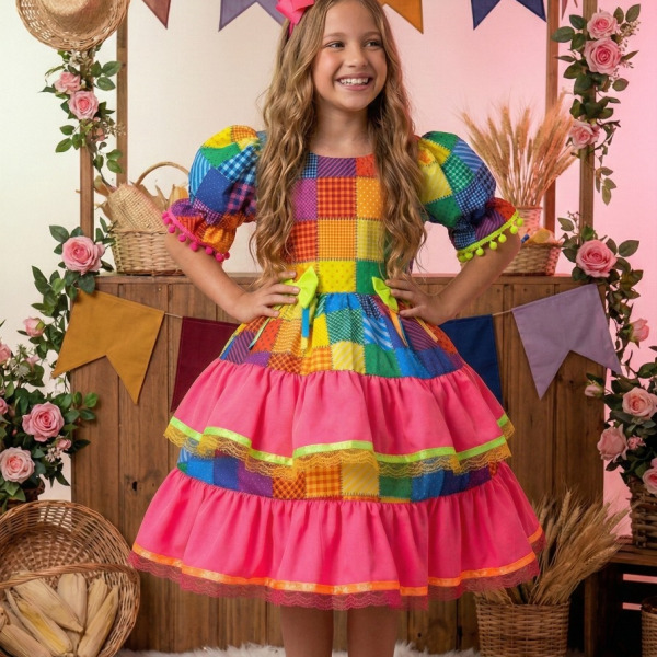 Vestido Junino Banana Club Luxo Rubia