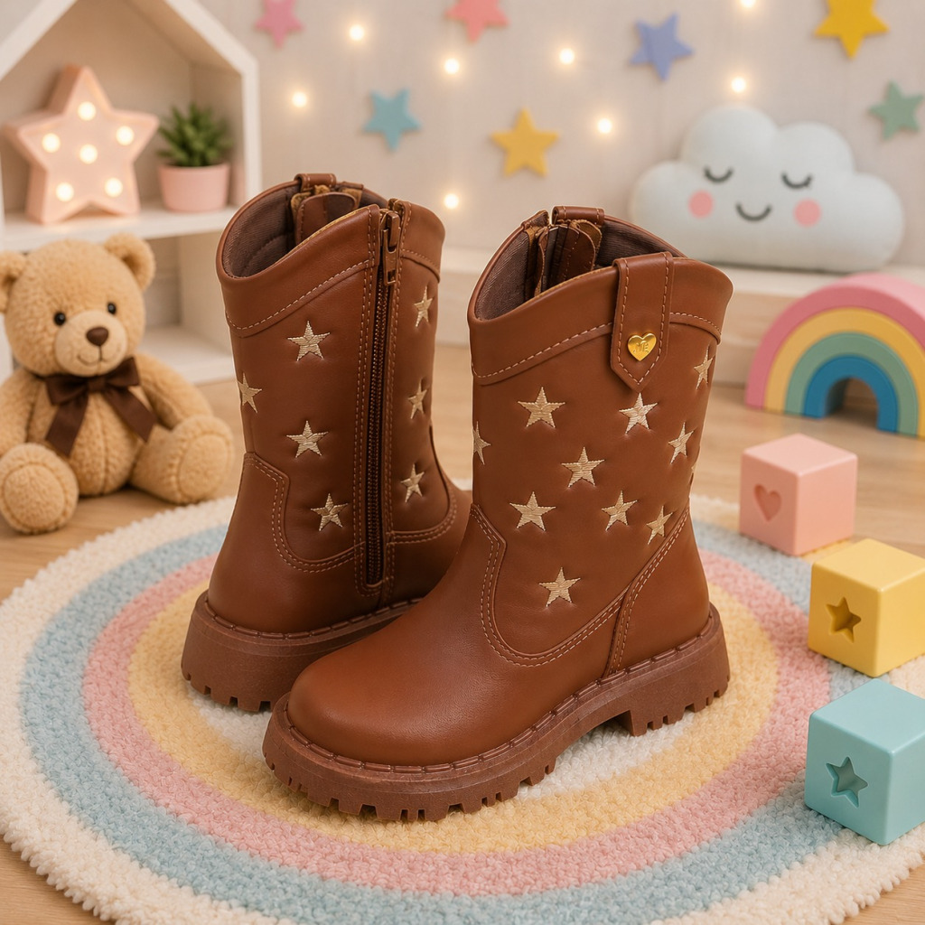 Bota Nilqi Manu Marrom-Caramelo Estrela