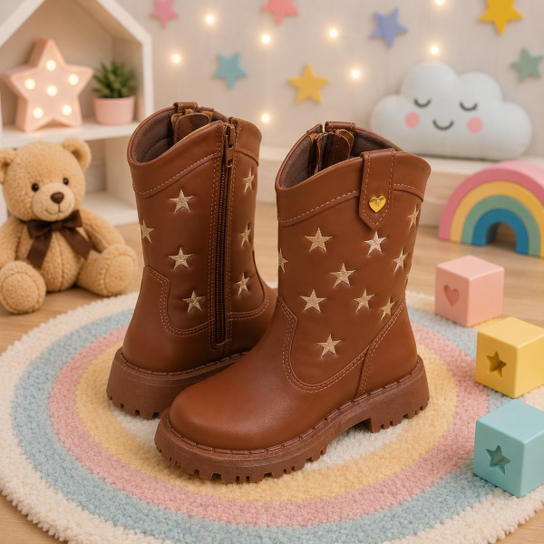 Bota Nilqi Manu Marrom-Caramelo Estrela