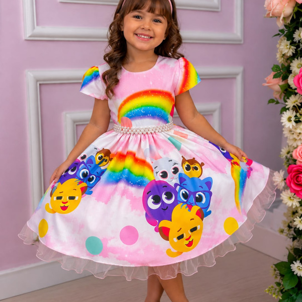 Vestido Temáticos da Gigi Bolofofos – Bolo Fofos Rosa