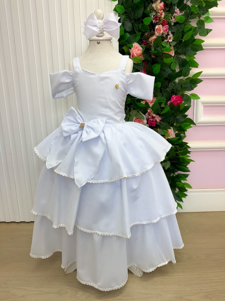 Vestido Banana Club Longo Safira Branco