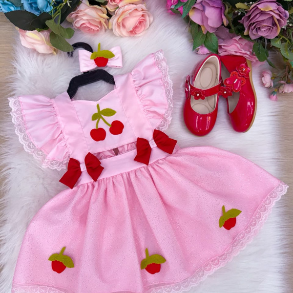 Romper/Vestido Princesa Belli Cerejinha – Cereja