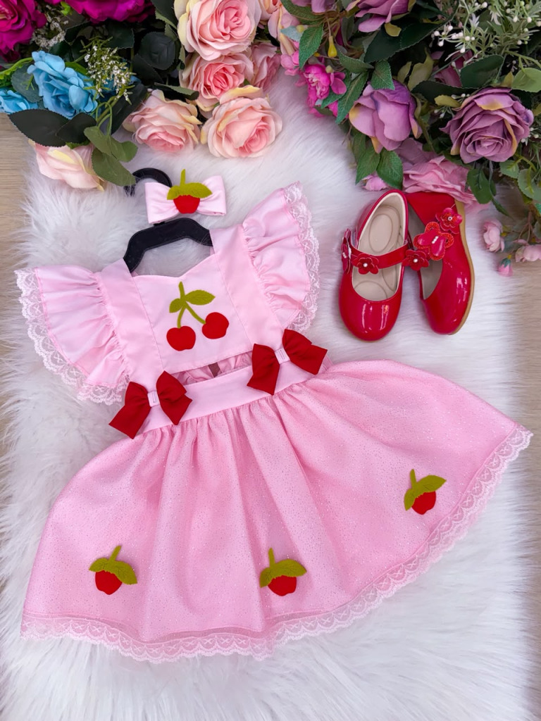 Romper/Vestido Princesa Belli Cerejinha – Cereja