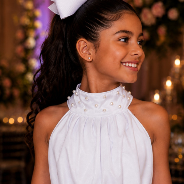 Vestido Banana Club Longo Âmbar Branco