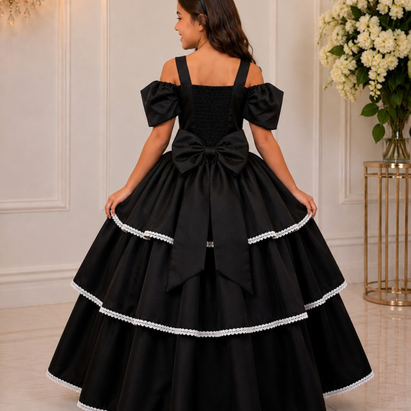 Vestido Banana Club Longo Safira Preto